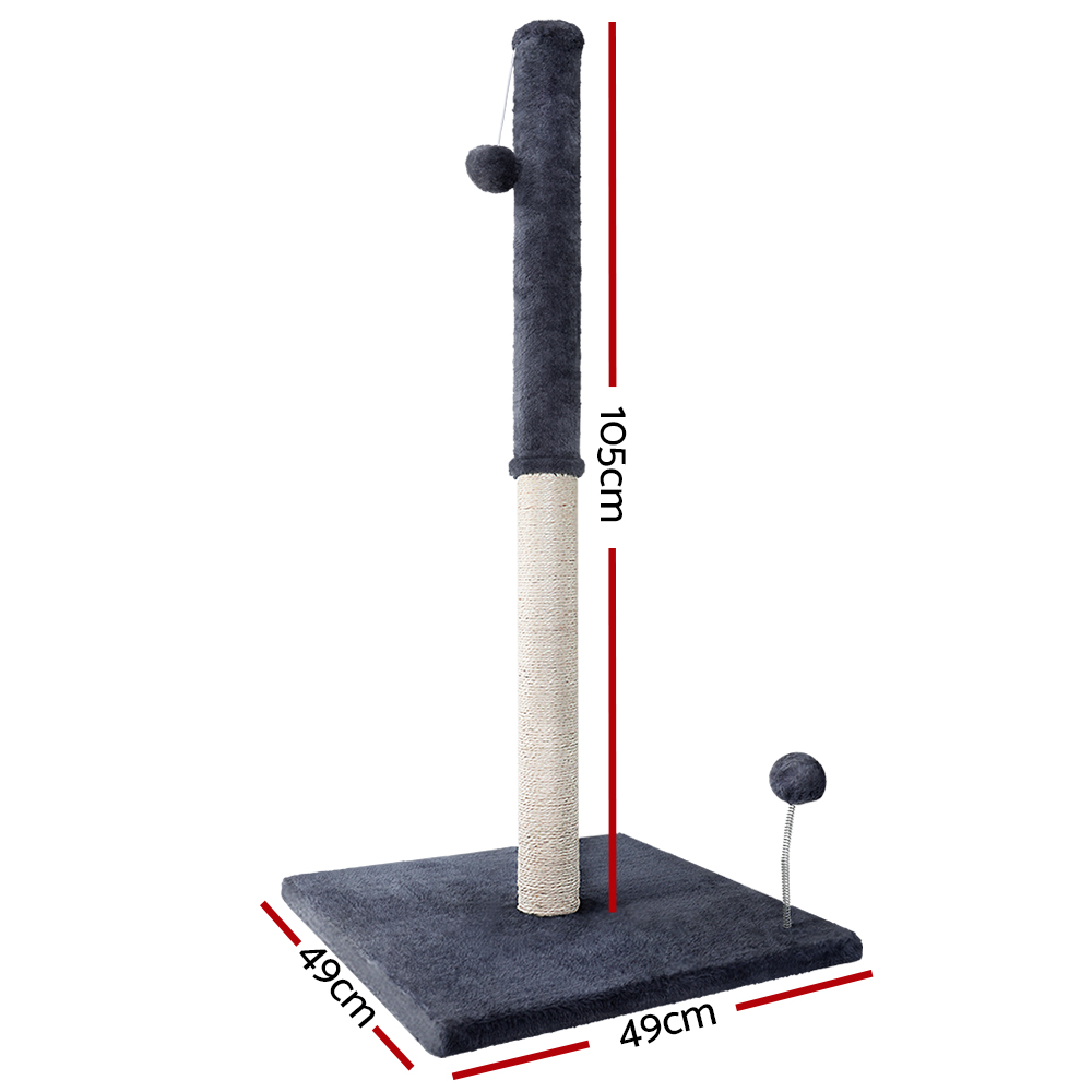 i.Pet Cat Tree 105cm Scratching Post Scratcher Tower Condo House Hanging toys Grey โ image 2
