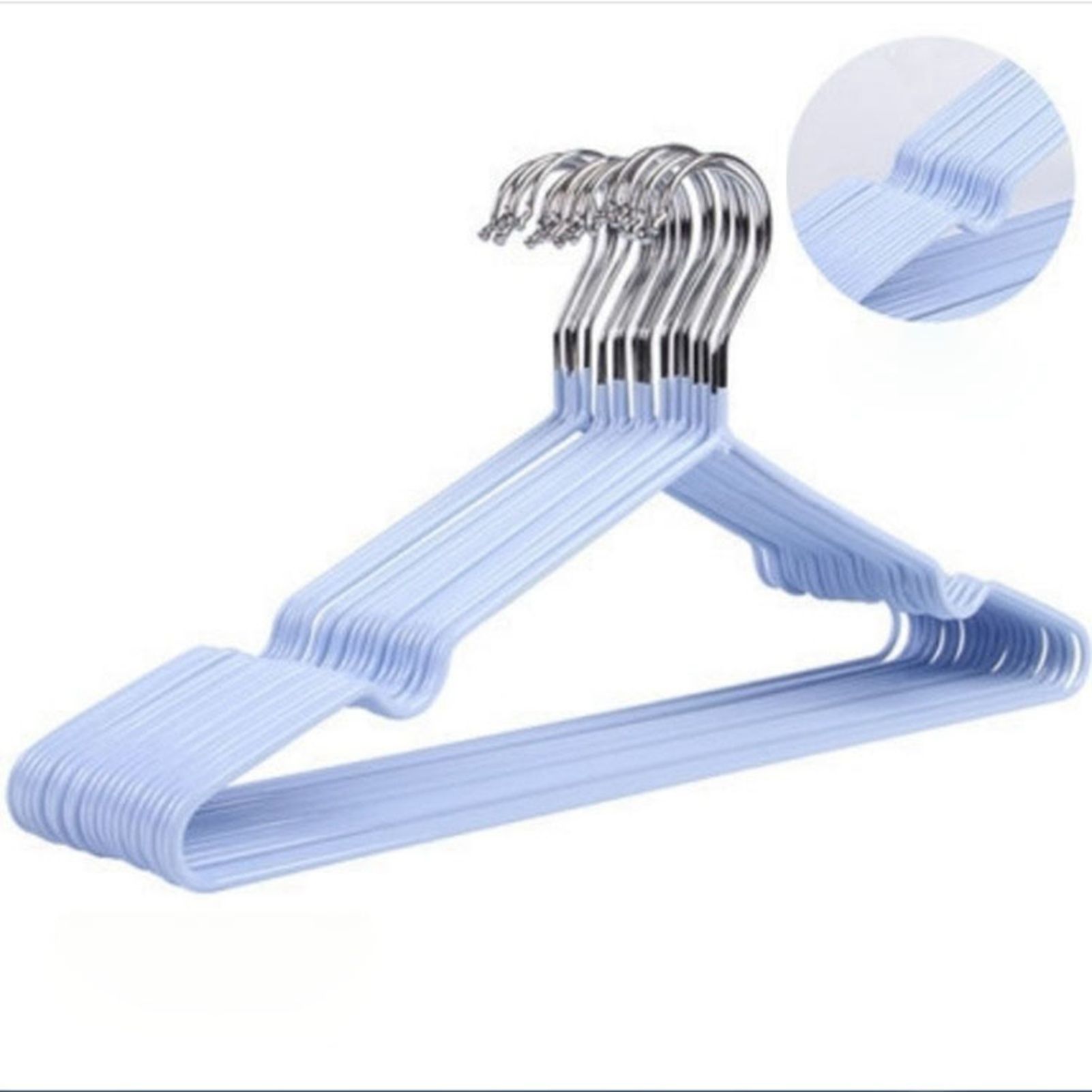 Clothes Hangers Prevent Slip Space Saving Heavy Duty Dry Wet Thick Clothes Hangers for Home Dormitory Blue — image 5