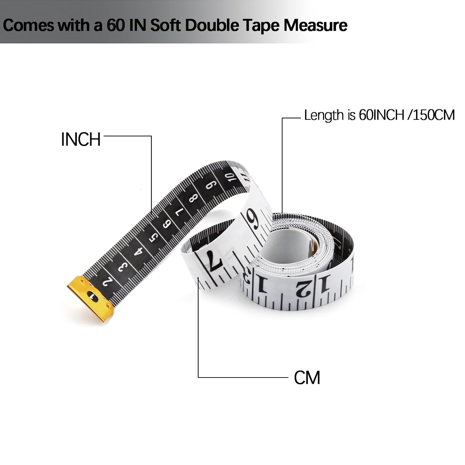 4 Pieces Flexible Body Measuring Tape for Sewing, Fitness and Waist Measurements, Retractable Metric Tape for Home, 150 cm,Multicolor โ image 3