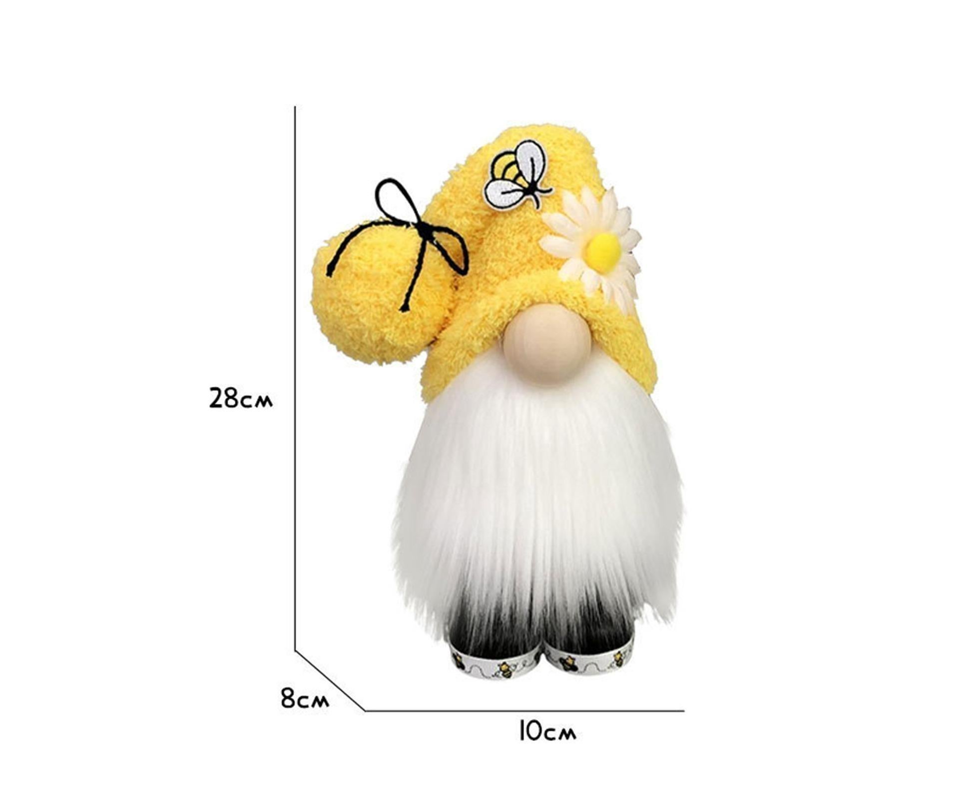 Doll Ornament Adorable Fine Workmanship Plush Bumble Bee Gnome Decoration for Home Desktop-Yellow — image 3