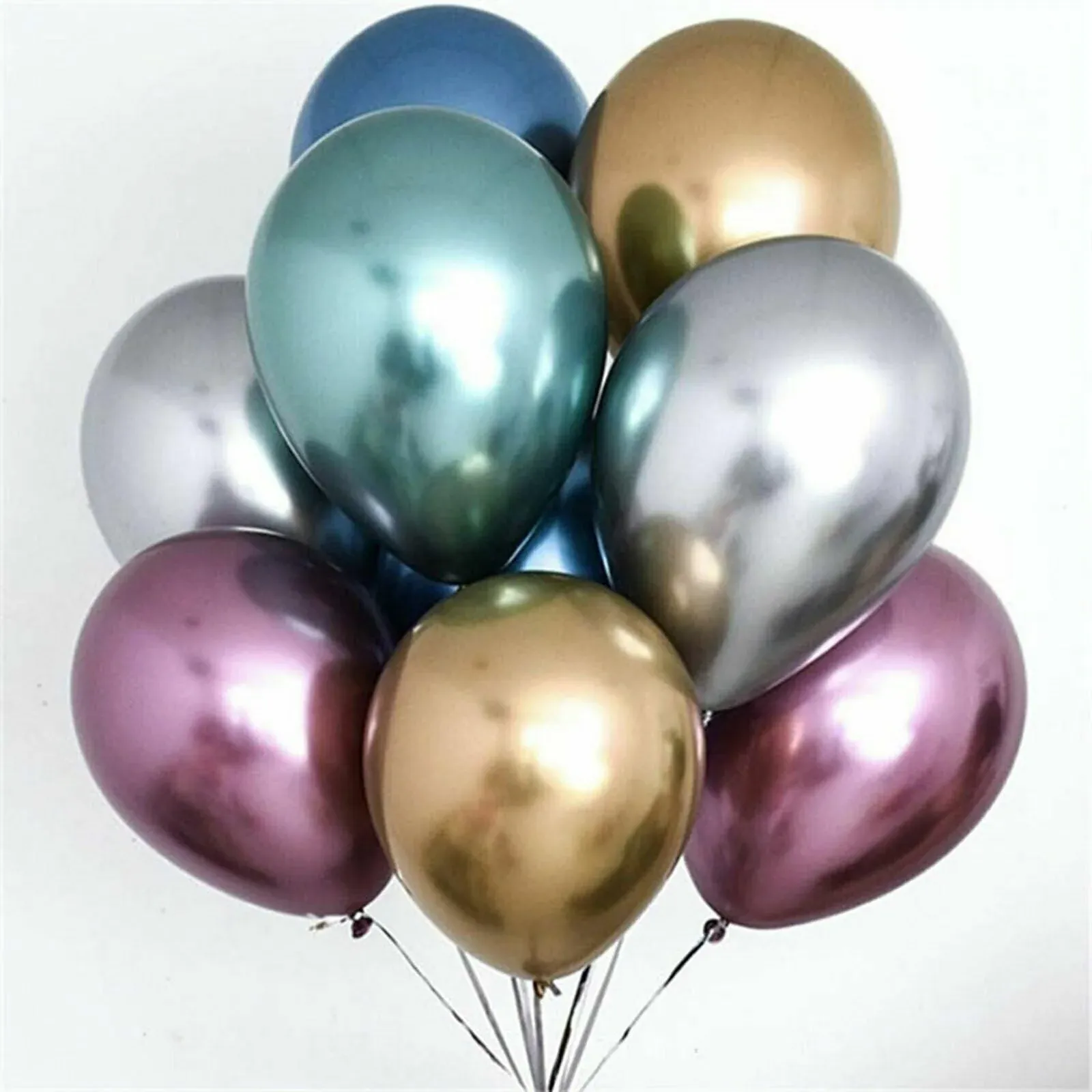 Metallic Latex Balloons 12 Inch Chrome Party Balloons for Birthday Wedding Decoration - Blue 50PCS — image 3