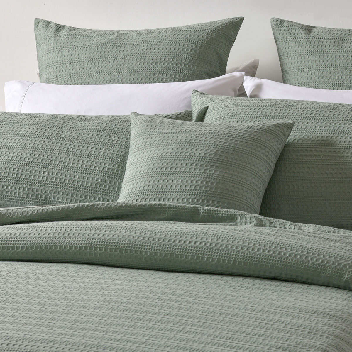 Bianca Kahlani Sage Waffle Quilt Cover Set Queen — image 3