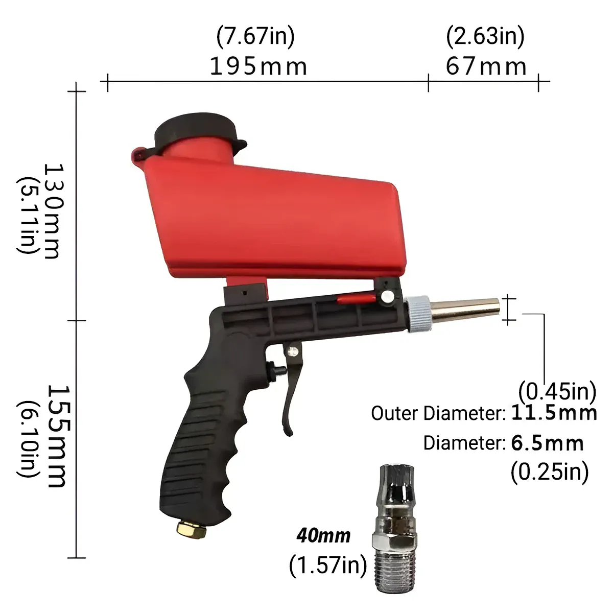 Handheld Sandblasting Tool Portable Pneumatic Tool For Rust Paint Cleaning Use โ image 3