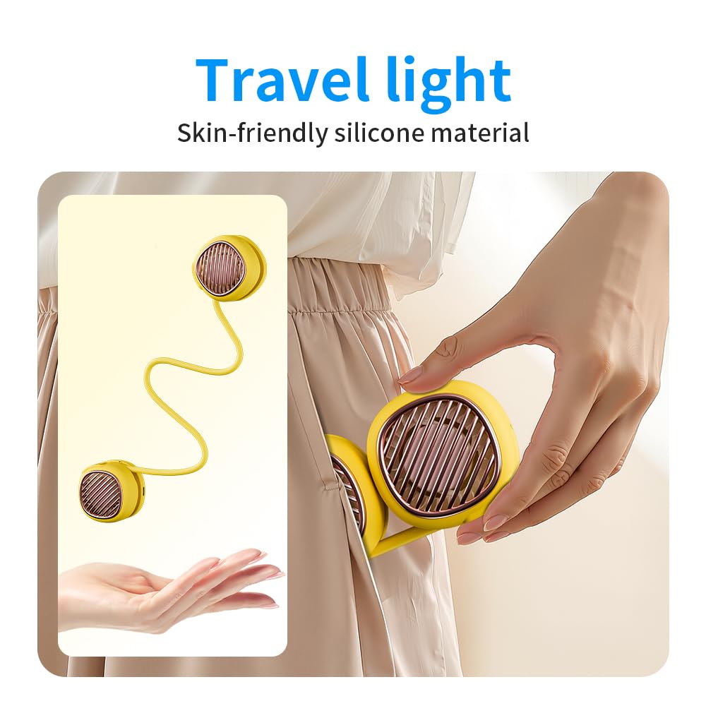 Portable Neck Fan with 5-Speed Adjustable Cooling – Lightweight Rechargeable Bladeless Fan for Travel, Outdoor, Gym, Office Use – Ultra-Quiet & Foldable — image 3