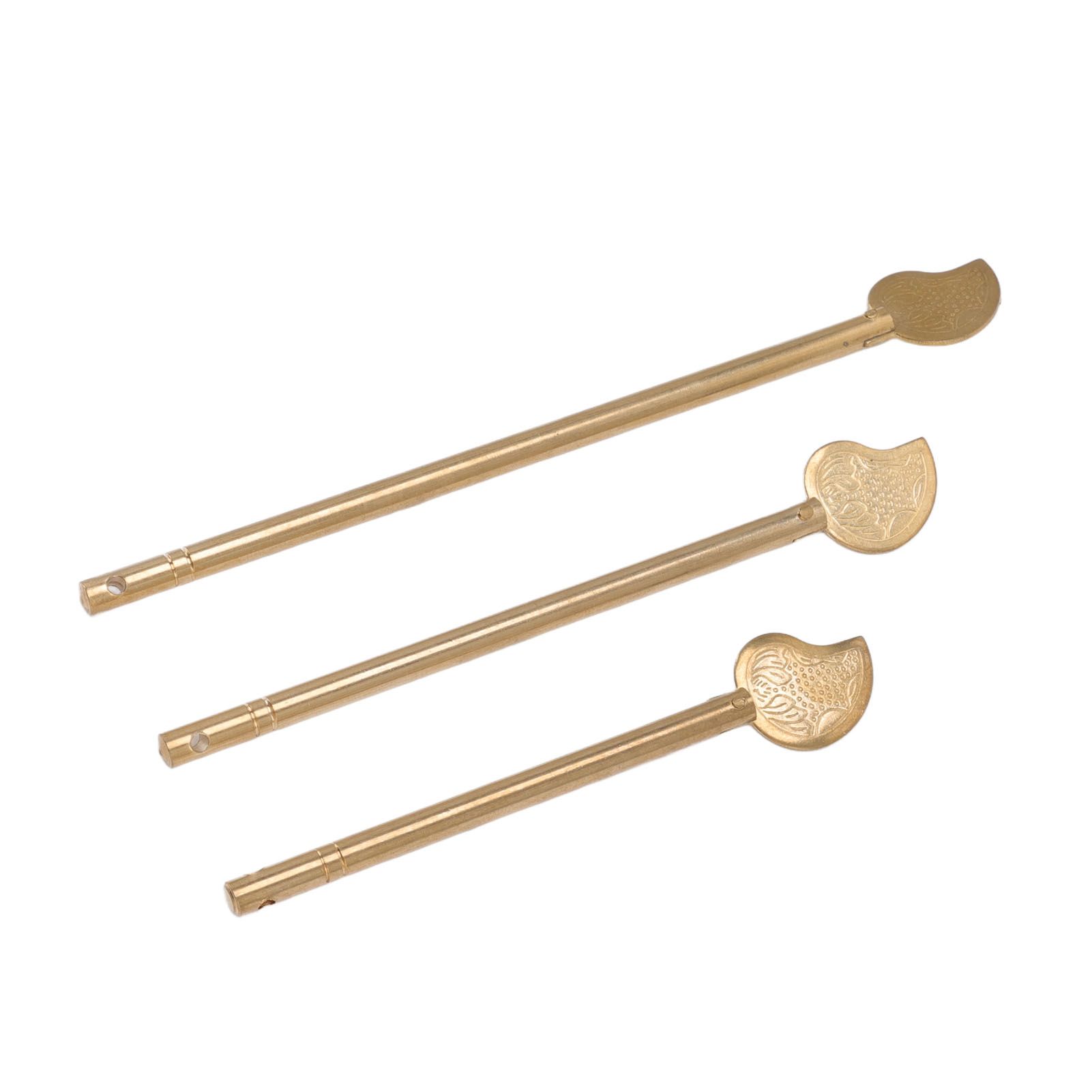 3PCS Cabinet Key Latch Leaf Shaped Cabinet Locking Pin Brass Chinese Latch Bolt for Home Furniture — image 6