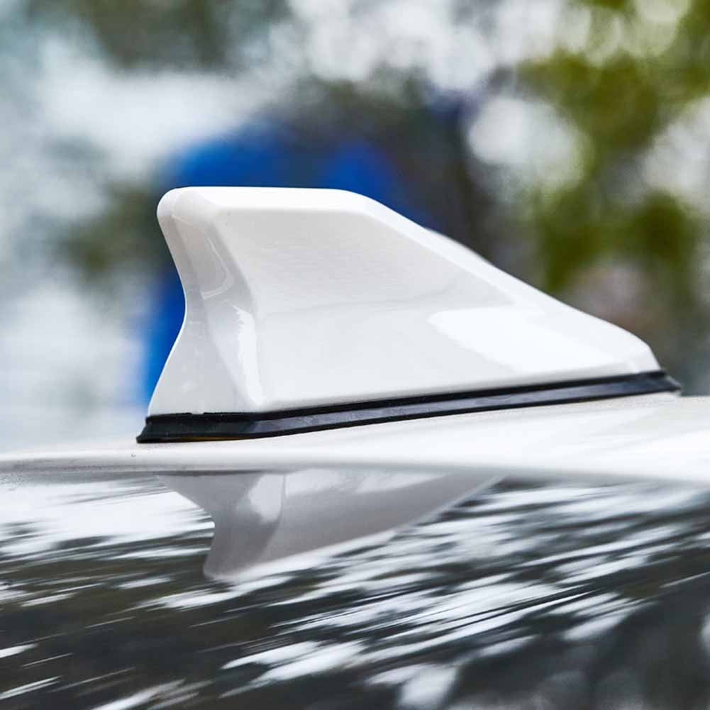 Universal Car Shark Fin Antenna Radio Signal Aerials Roof Mount Am/Fm Receiver Decoration No-Drill Installation Multiple Colors Available Black — image 4