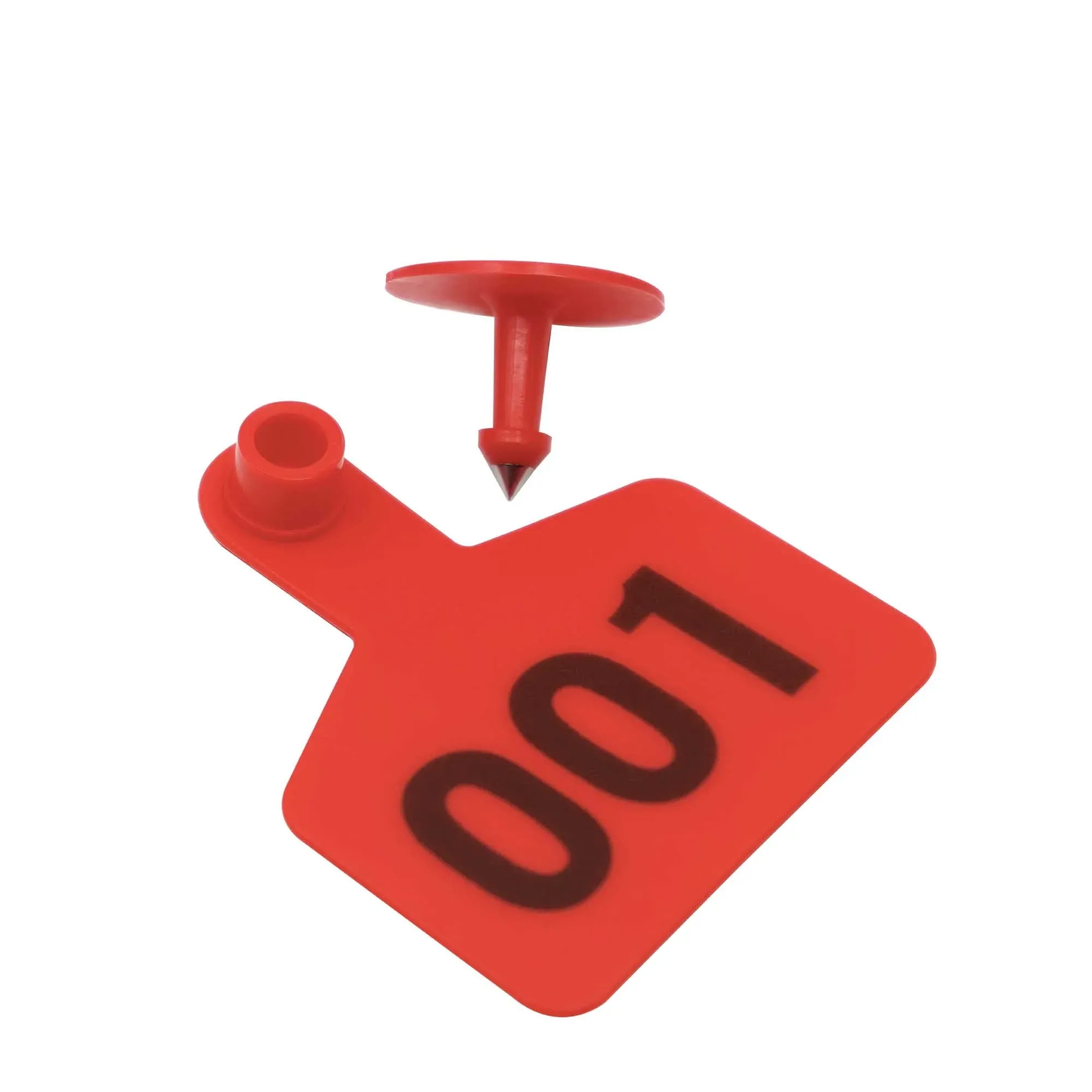 1-100 Cattle Number Ear Tags 5 × 4cm Set - Small Red Pig Goat Livestock Label — image 4