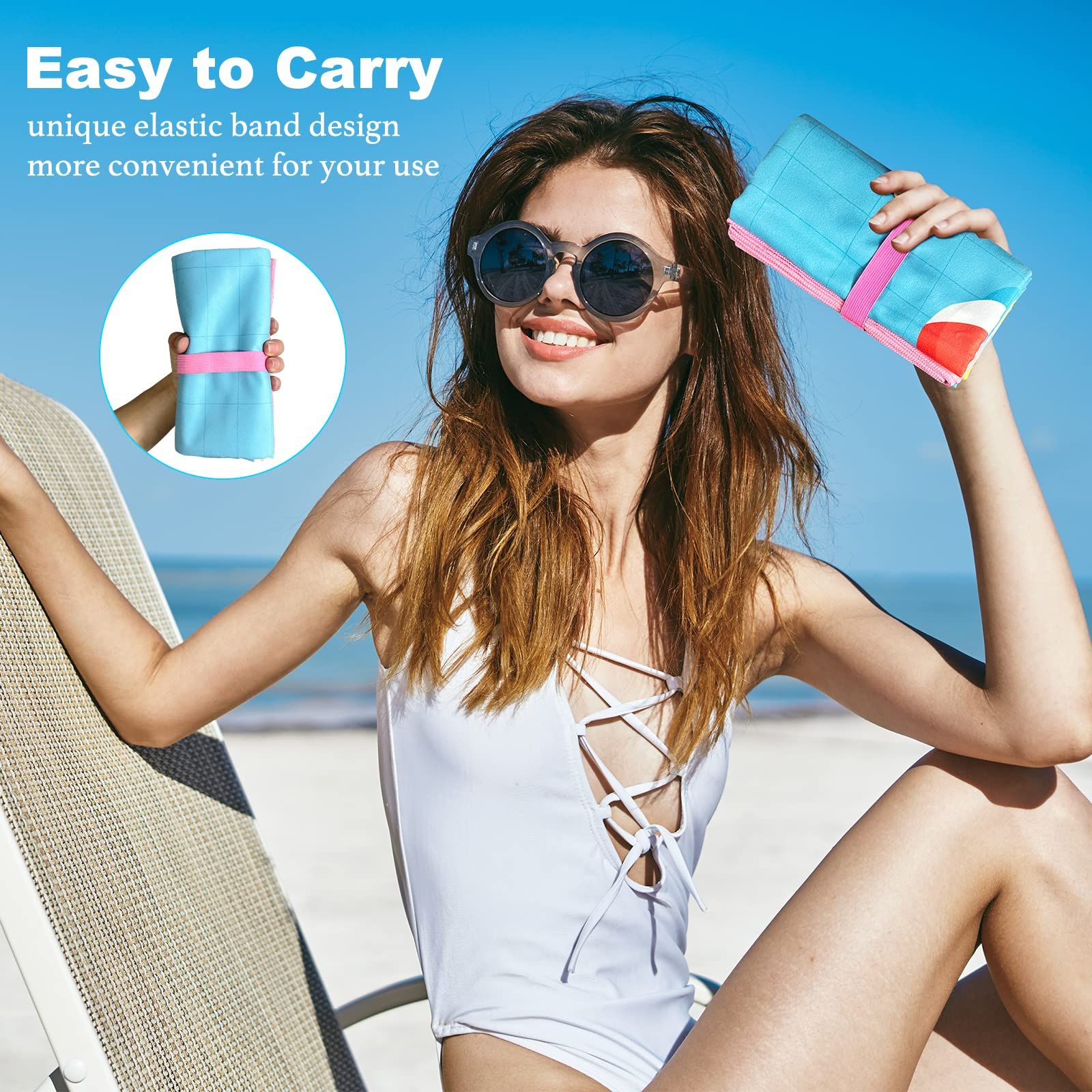 Microfiber Beach Towels for Adults - Quick Dry Lightweight Beach Towel - Oversized Beach Towels for Adults 60*120CM β image 3