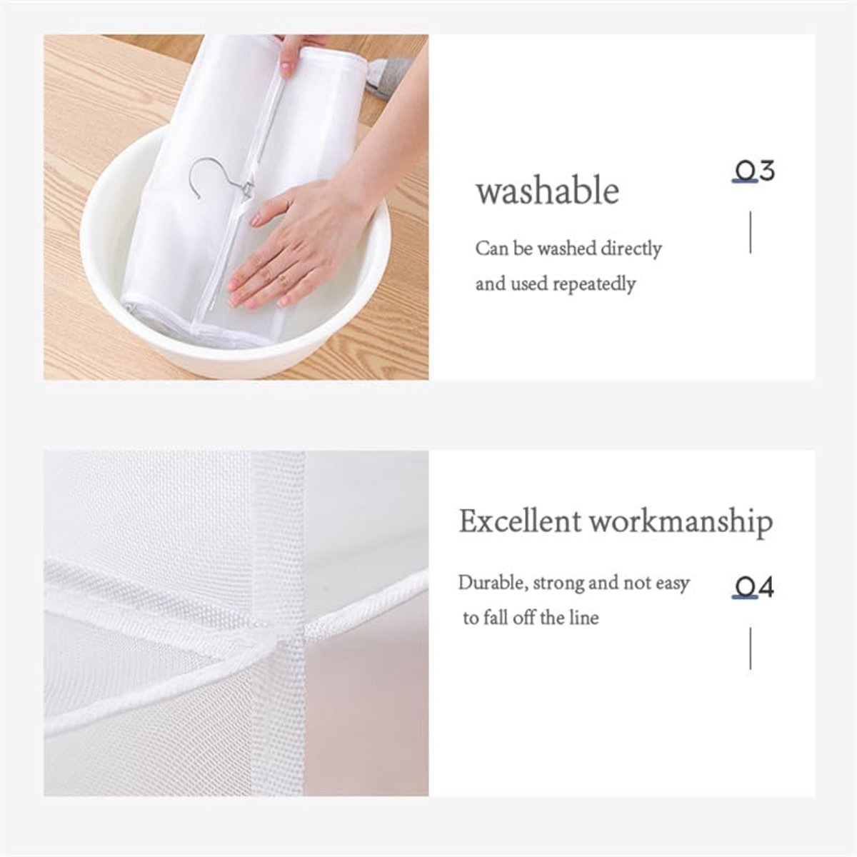 Hanging storage shelf - Closet organizer - Wardrobe organizer - 6 compartments - Suitable for handbags, clothes and toys (set of 3) — image 4