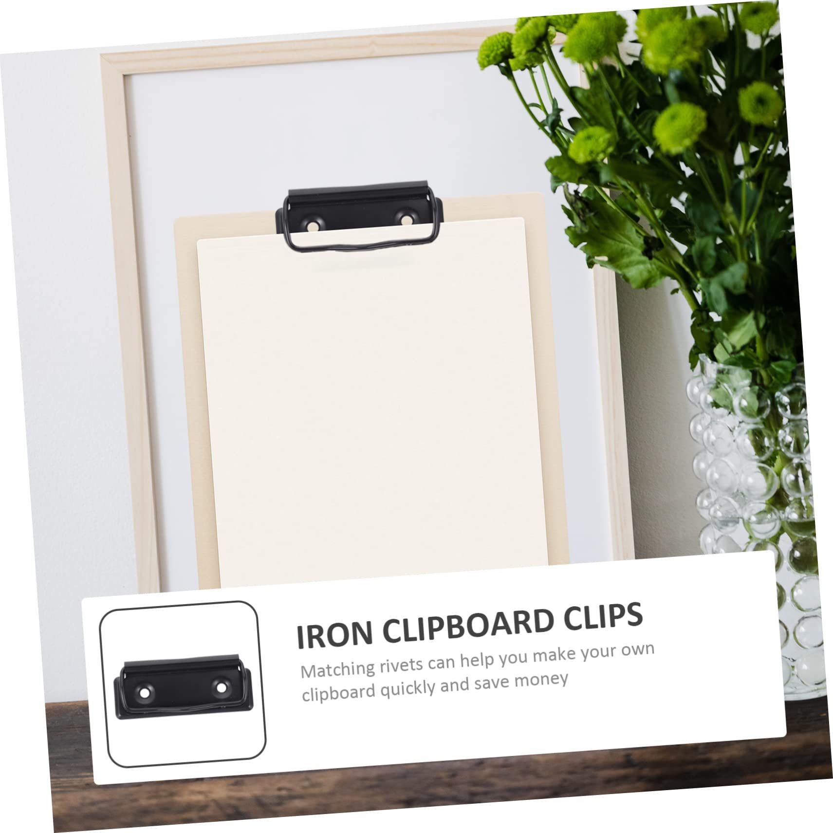 15pcs Stationery Plate Holder Metal Clipboard Office File Folders Stainless Steel Clips Stainless Clipboards Clips — image 2
