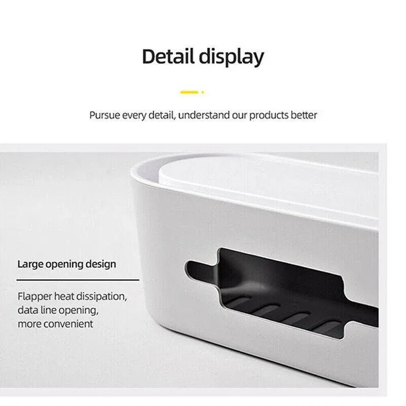Cable Power Management Storage Box Socket Wire Tidy Organiser Hide Case - White โ image 6