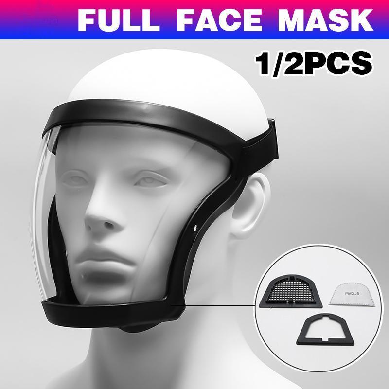 Super Protective Mask Anti-Fog Full Face Shield All-Inclusive For Men and Women - Black-2PC — image 2