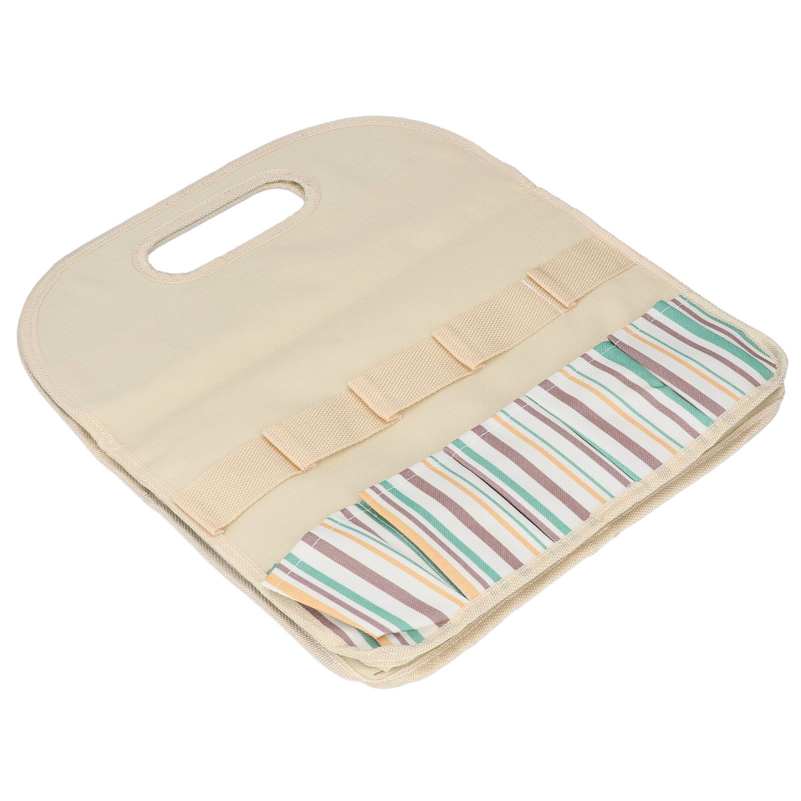 Garden Tool Bag Garden Tote Storage Bag with Multi Pockets Home Organizer for Indoor and Outdoor GardeningKhaki Stripe Stitching โ image 6