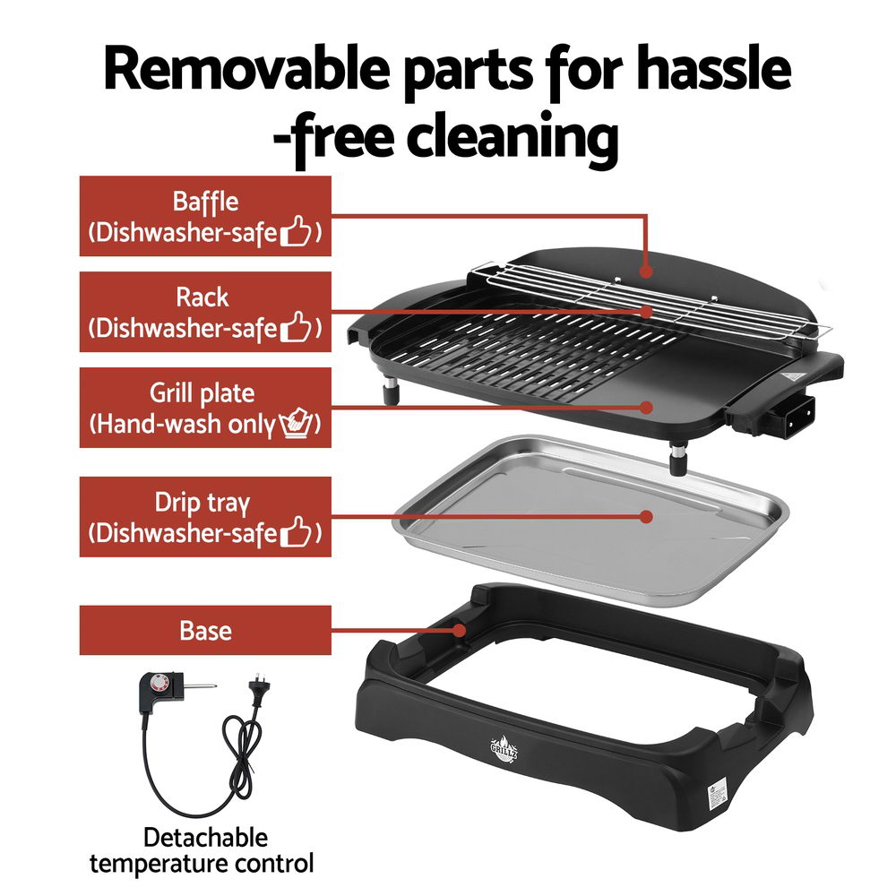 Grillz 1950W Electric BBQ Grill Non-stick Plate for Indoor Outdoor — image 5