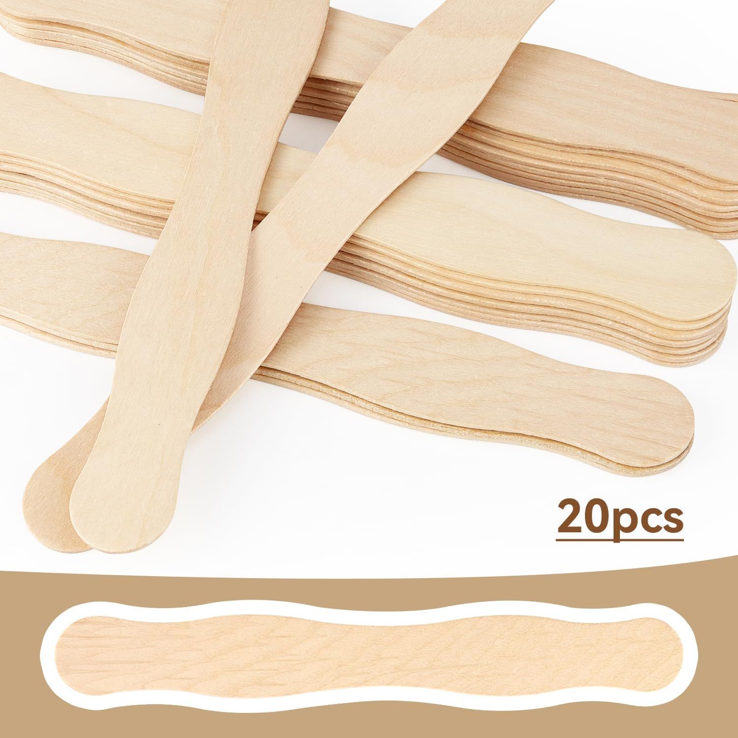 20 Pieces Wavy Wooden Fan Handles, Craft Sticks for DIY Hand Fans, Wedding Favours, Party Decor, Painting and Large Popsicle Crafts, 20.3 cm โ image 4