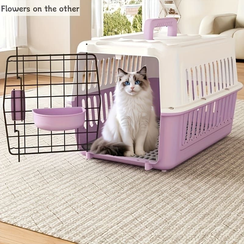 Portable Pet Carrier for Cats and Small Dogs, Airline-Approved Travel Kennel with Comfort Handle, Durable Recyclable PP Material, Compact Design for Indoor โ image 5