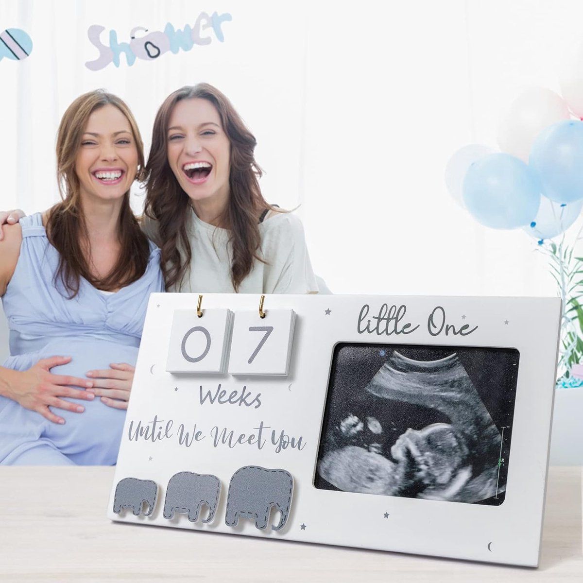 Pregnancy Ultrasound Photo Frame with 40-Week Countdown Number Tiles — image 4