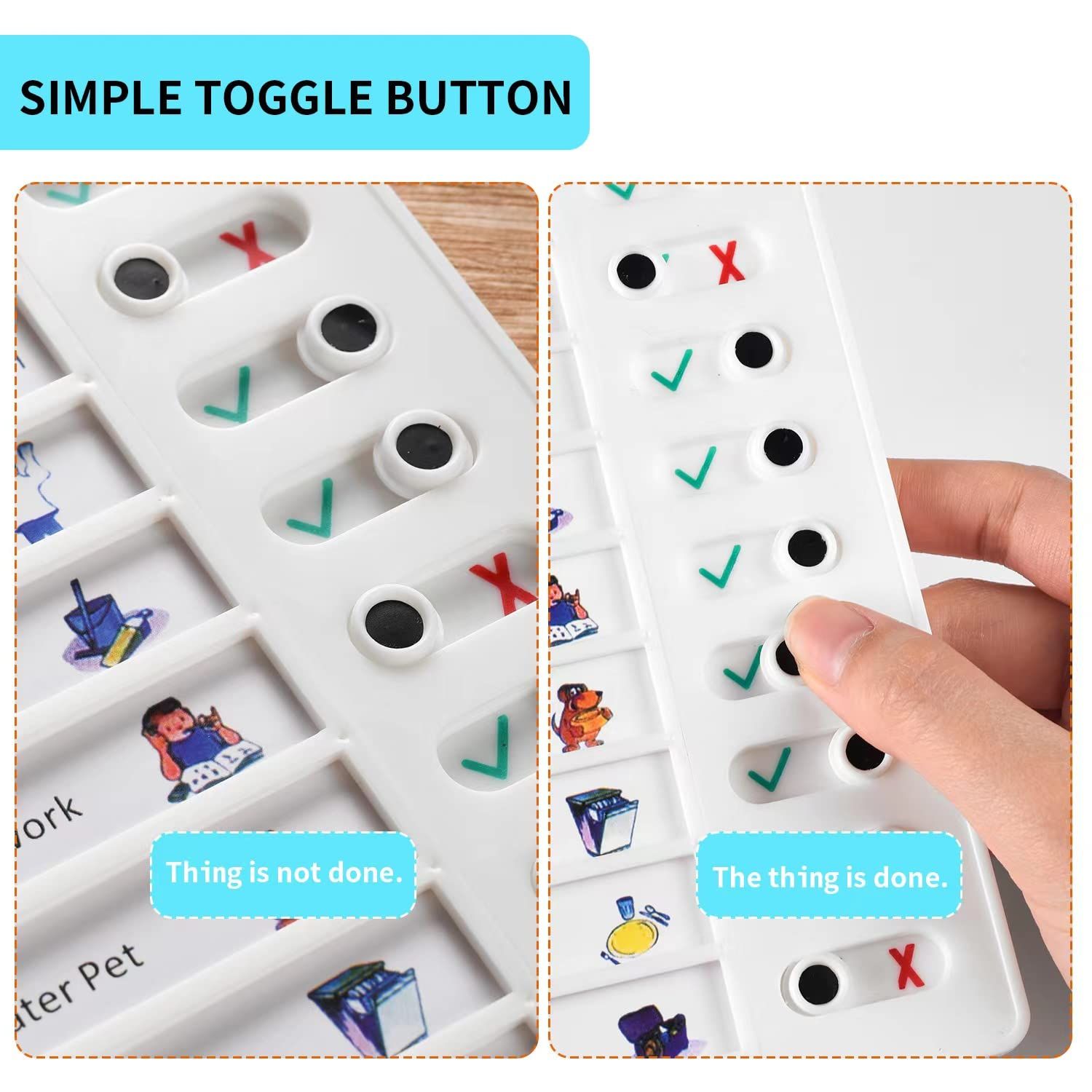 2 Pieces Chore Chart for Multiple Kids,Daily Chore Schedule for 2 Kids，Memo Checklist Plan Board Detachable Plastic — image 5
