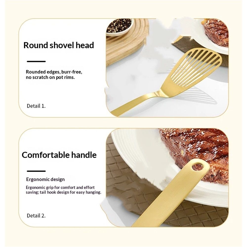 Handle Fish Turner, Stainless Steel High Heat Cooking Fish Turner Spatula for Kitchen Use Flipping, Turning, Frying โ image 4