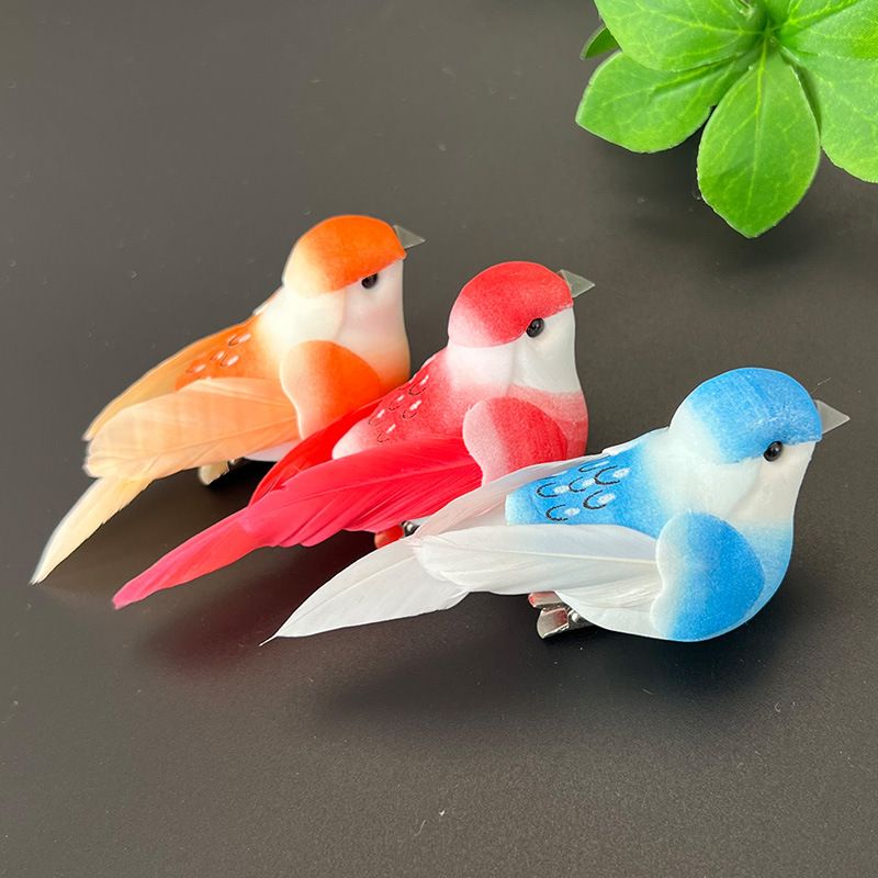 4pcs Artificial Birds Realistic Clip on Bird Ornaments with Feathers for Decoration, Arts & Crafts and Floral Arrangements — image 3
