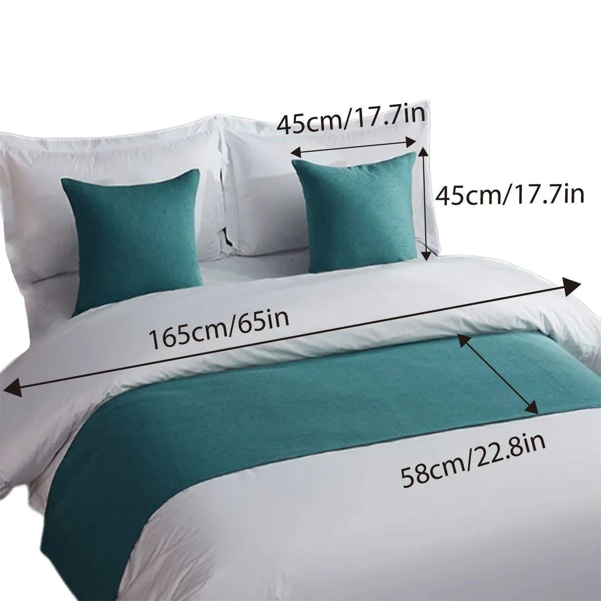 Luxury Hotel Bedding Set Bed End Towel Pillow Cover for Bedroom and Hotels - Green-45x45cm-Pillow cover — image 3