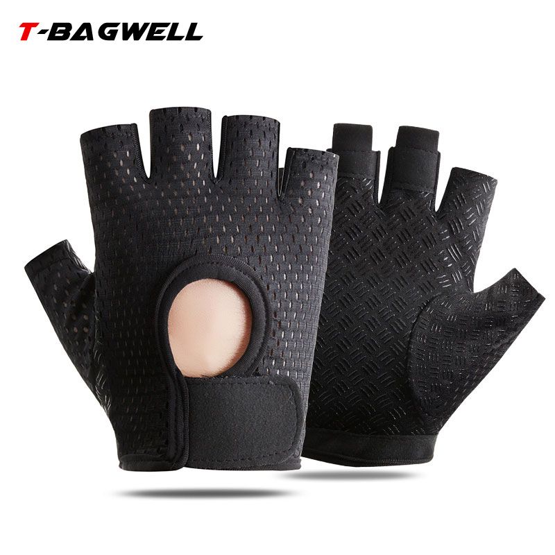 T-BAGWELL Cycling Gloves Half Finger Anti-slip A half-finger black — image 3