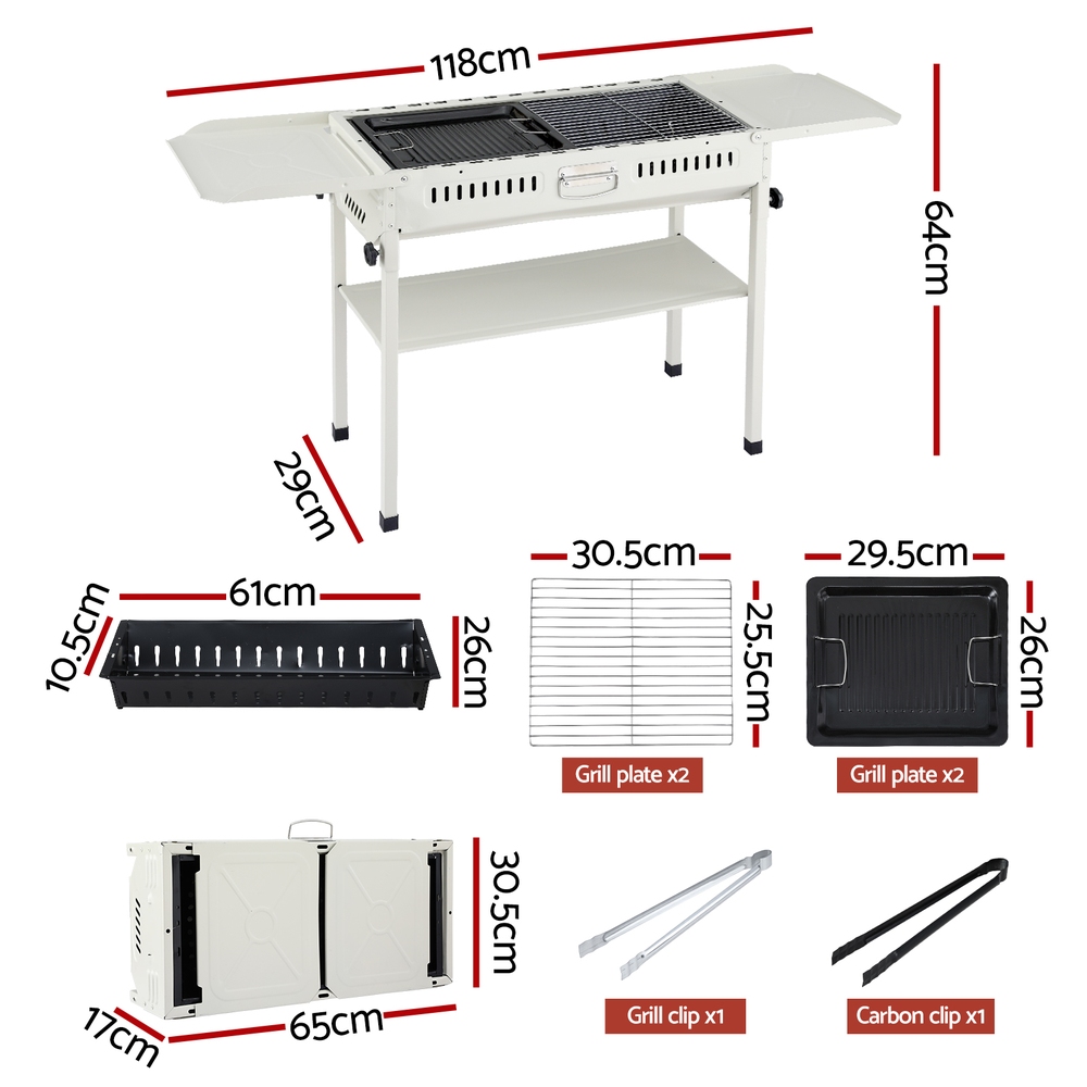 Grillz Portable BBQ Grill w/ Stainless Steel Racks & Pans for Outdoor — image 3