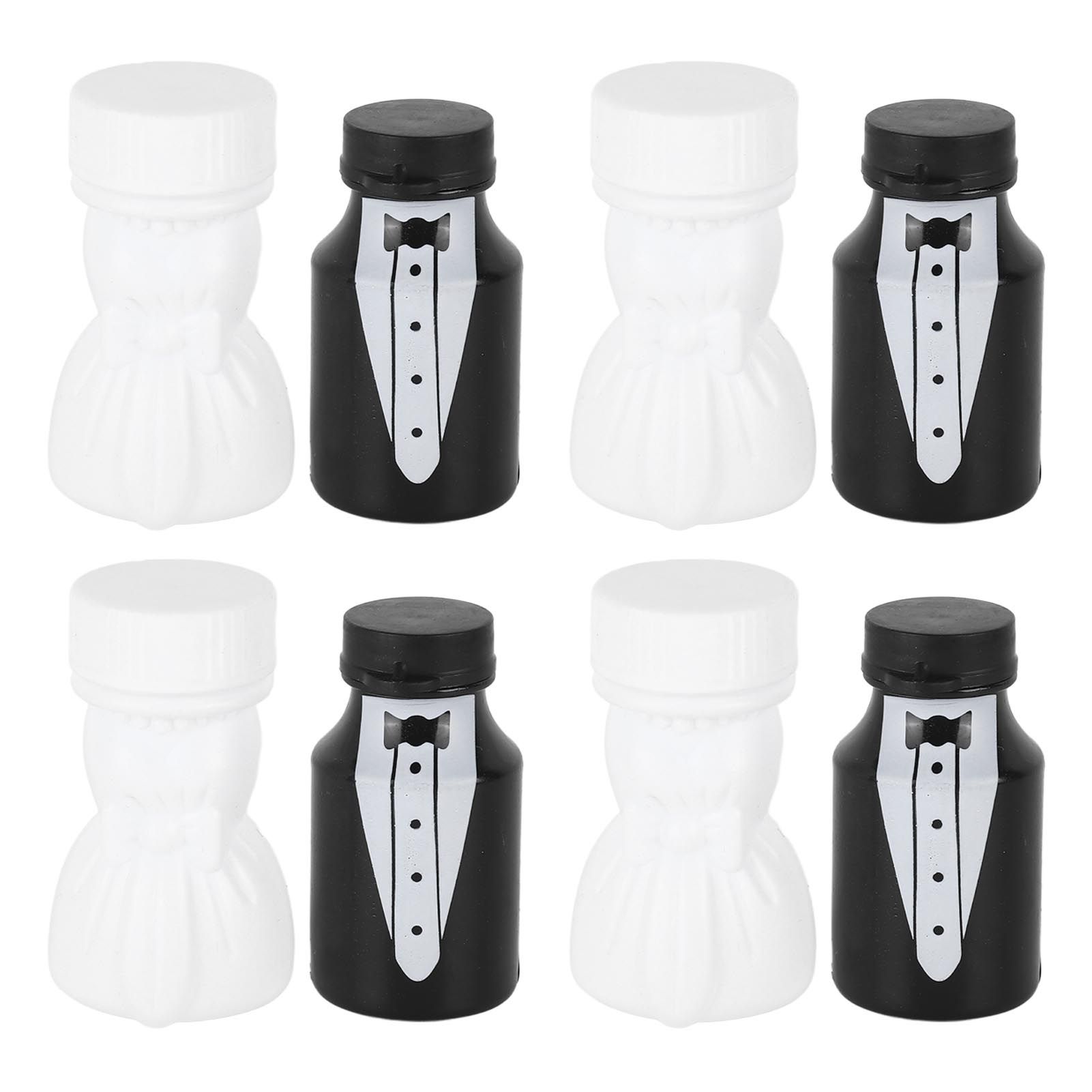 26PCS Wedding Bubble Bottles Bride and Groom Shape Mini Bubble Party Bottle for Anniversary Engagement Bridal Celebration Black and White โ image 4