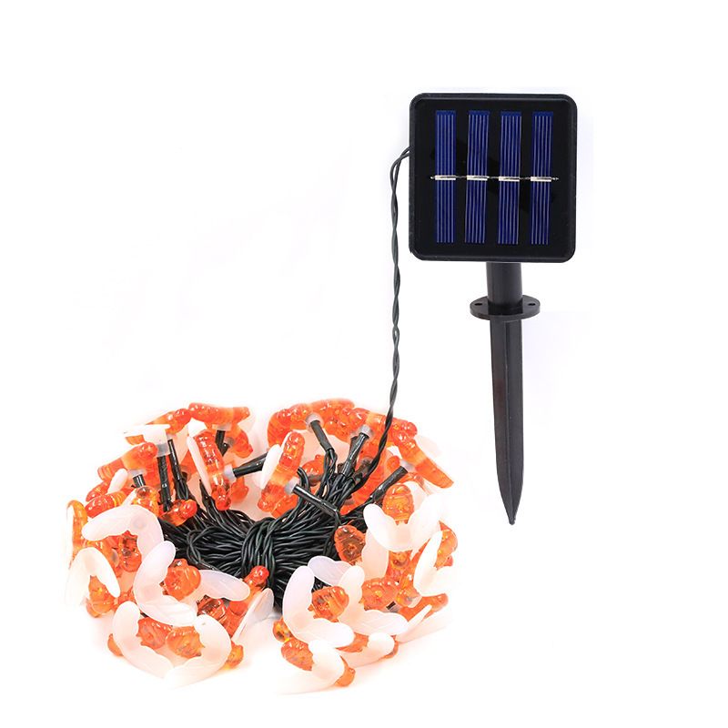 Solar Bee String Lights Outdoor Led Honeybee Fairy Lights Waterproof Solar Bumble Bee Lights for Garden Christmas Decor Warm White 7 Meters 50 Lights(8 โ image 3