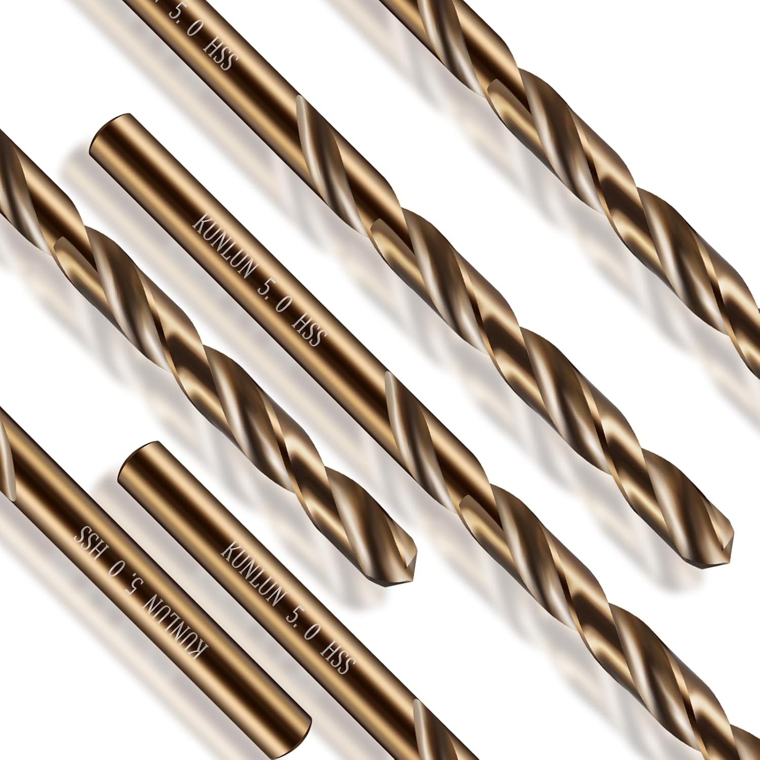 3/16" Cobalt Drill Bit(10Pcs), M35 HSS Metal Drill Bit Set forwood, Hard Metal, Stainless Steel, Cobalt Steel M35 Jobber Length Twist Drill Bits — image 5