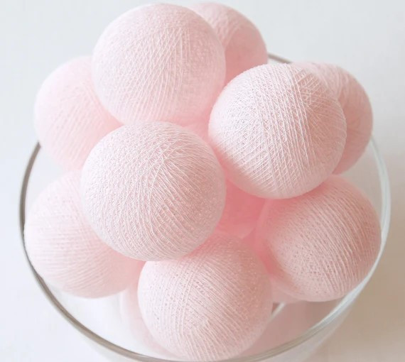 20 Ball Pastel Pink 3m String Light Battery Box 5cm Cotton Ball Christmas Birthday Bbay Girl Special Occasion Decoration โ image 3