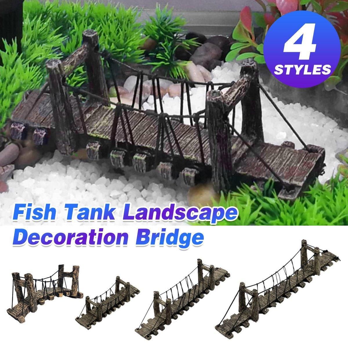 Resin Bridge Aquarium Decoration Fish Tank Accessories Shrimp Tortoise Climbing - Suspension Bridge-M โ image 2