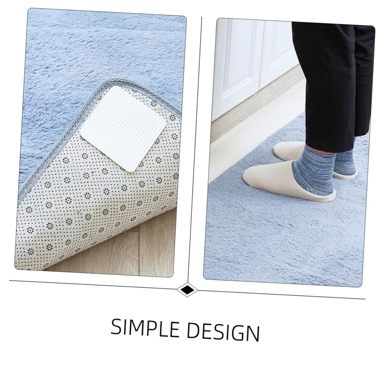 4pcs Carpet Anti-Slip Stickers Washable Area Rug Traceless Carpet Sticker Floor Stickers for Carpet Nonslip Rug Footprint White โ image 4