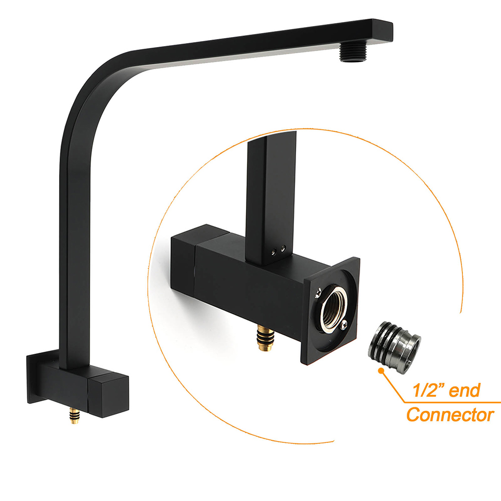 WELS Matt Black 2in1 Shower Set 10" Square Rain Head Handheld Silde Rail Arm Mixer Valve โ image 4