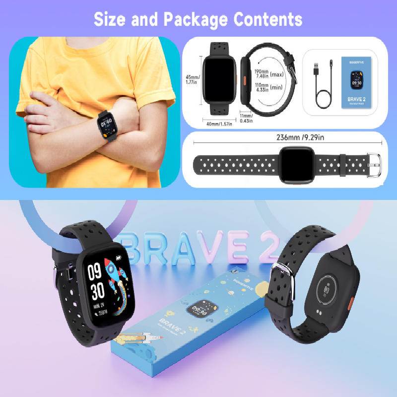 Purple Kids Smart Watch Fitness Tracker with Pedometer Heart Rate Monitor and 14 Sport Modes IP68 Waterproof Watch for Boys and Girls — image 2