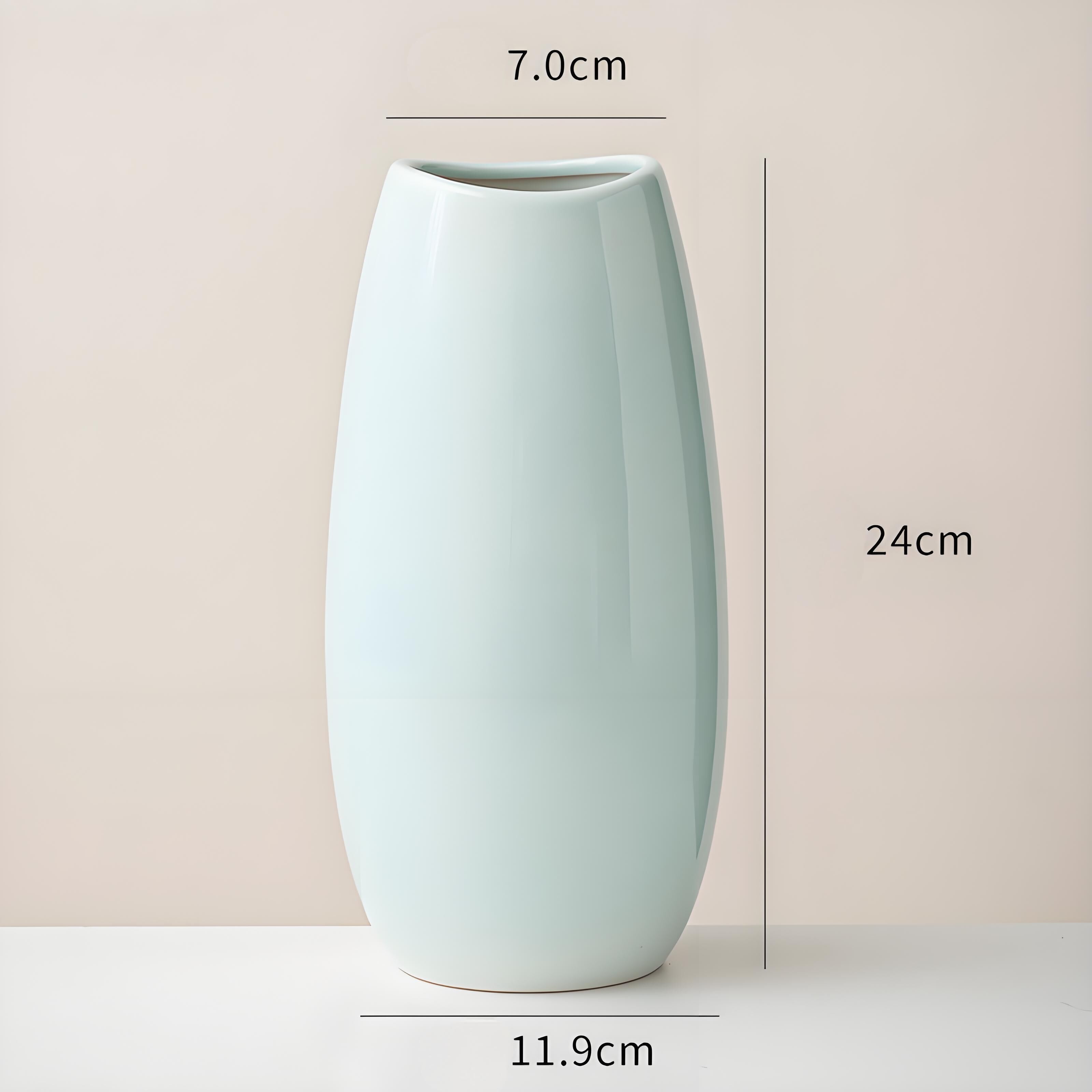 Modern Ceramic Vase Set (3-Piece): Minimalist Home Decor for Living Room Flower Arrangements (Blue) | Other Styles Available in Store — image 4