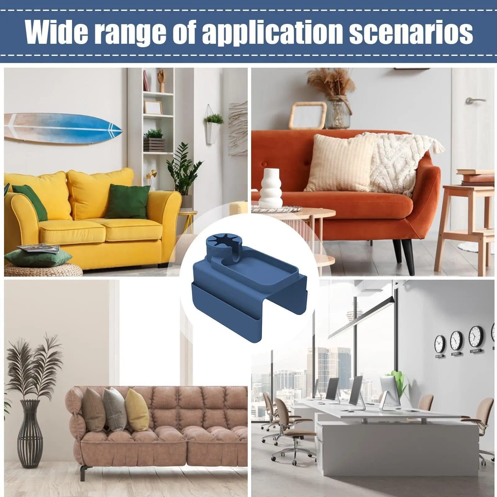 Tidy up your sofa side with this innovative silicone armrest caddy, designed to securely hold your coffee mug, phone, remote, glasses, and keys while you — image 6