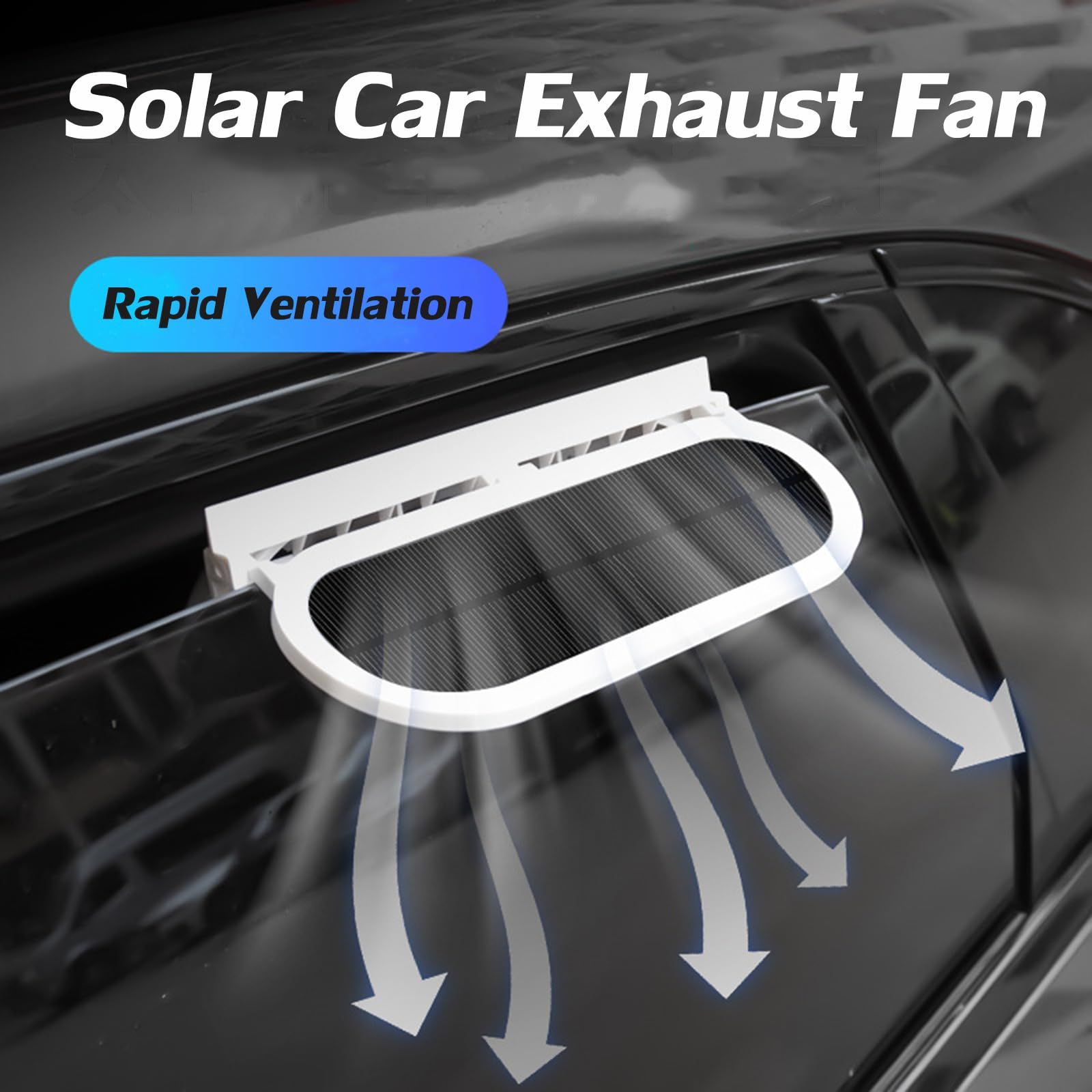 Car Solar Powered Exhaust Fan Car Window Exhaust Fan Vehicle Ventilation Fan Auto Air Vent Cool Fan Cooler Ventilation — image 2