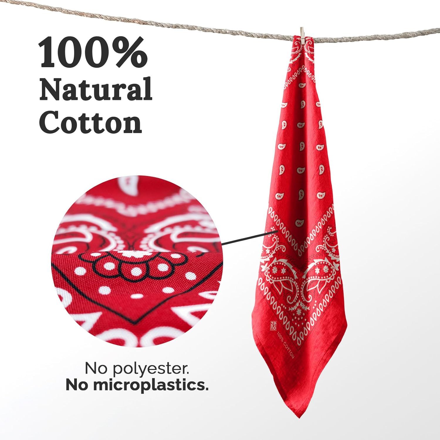 100% Cotton & Natural Fibers Bandana Scarf - Soft, Durable, Machine Washable – Unisex for Men & Women — image 3