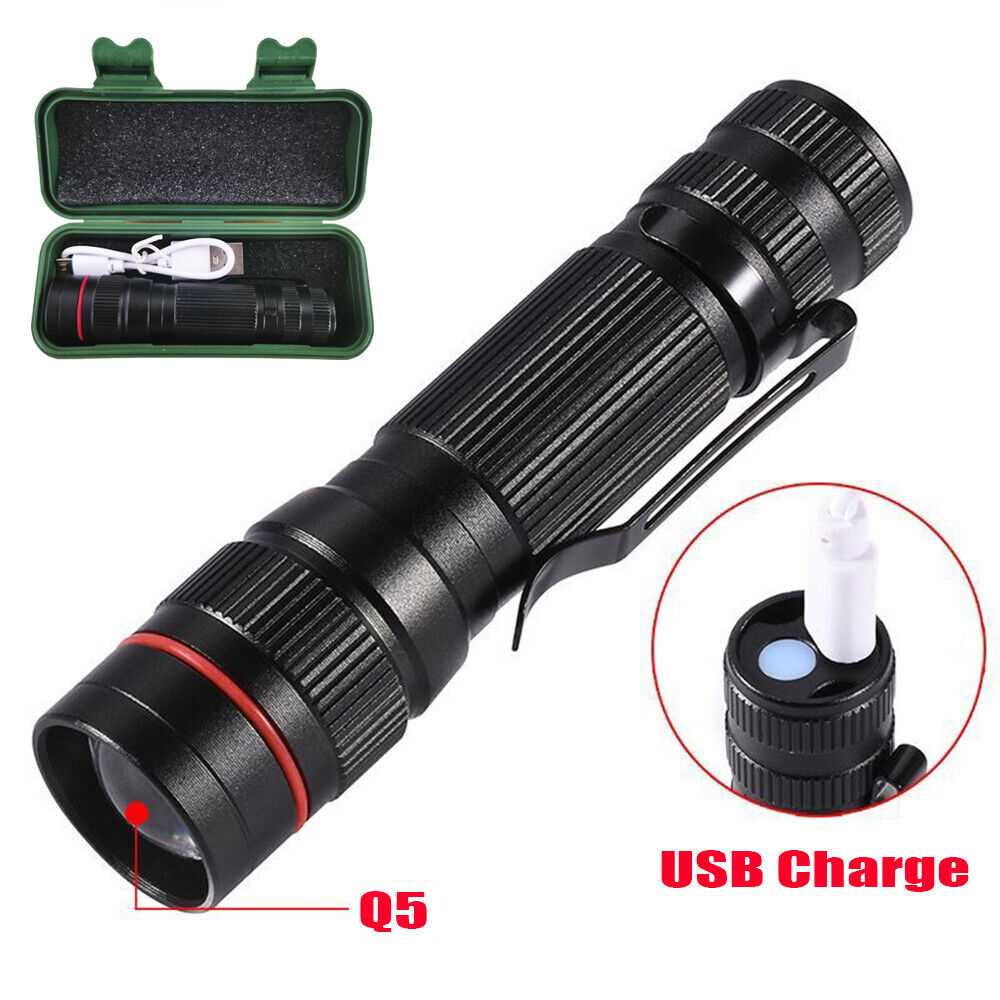 2x Mini Tactical Flashlight Small LED Torch 3 Mode Super Bright Light Clip Lamp — image 3