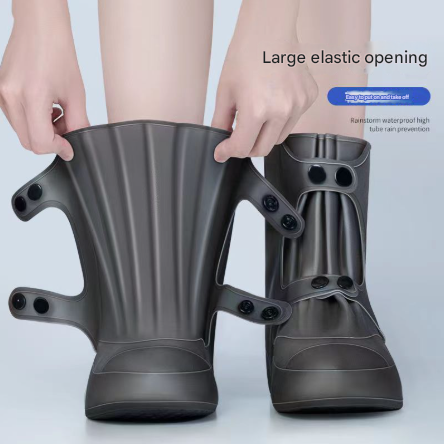 2 Pcs Size 3XL White Reusable Waterproof Shoe Covers - Heavy Duty Non-Slip Rain Boot Protectors — image 3