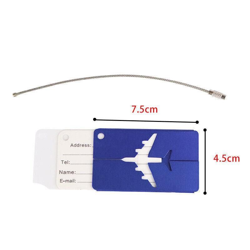 Luggage Tag Aluminum Travel Baggage Suitcase Identity Address Name Label Cards - Blue โ image 3