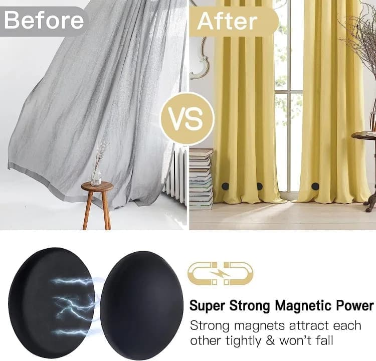 3-pack shower curtain magnets with silicone cover, rustproof and silent, prevents curtain from blowing up, 1.5 inches — image 4