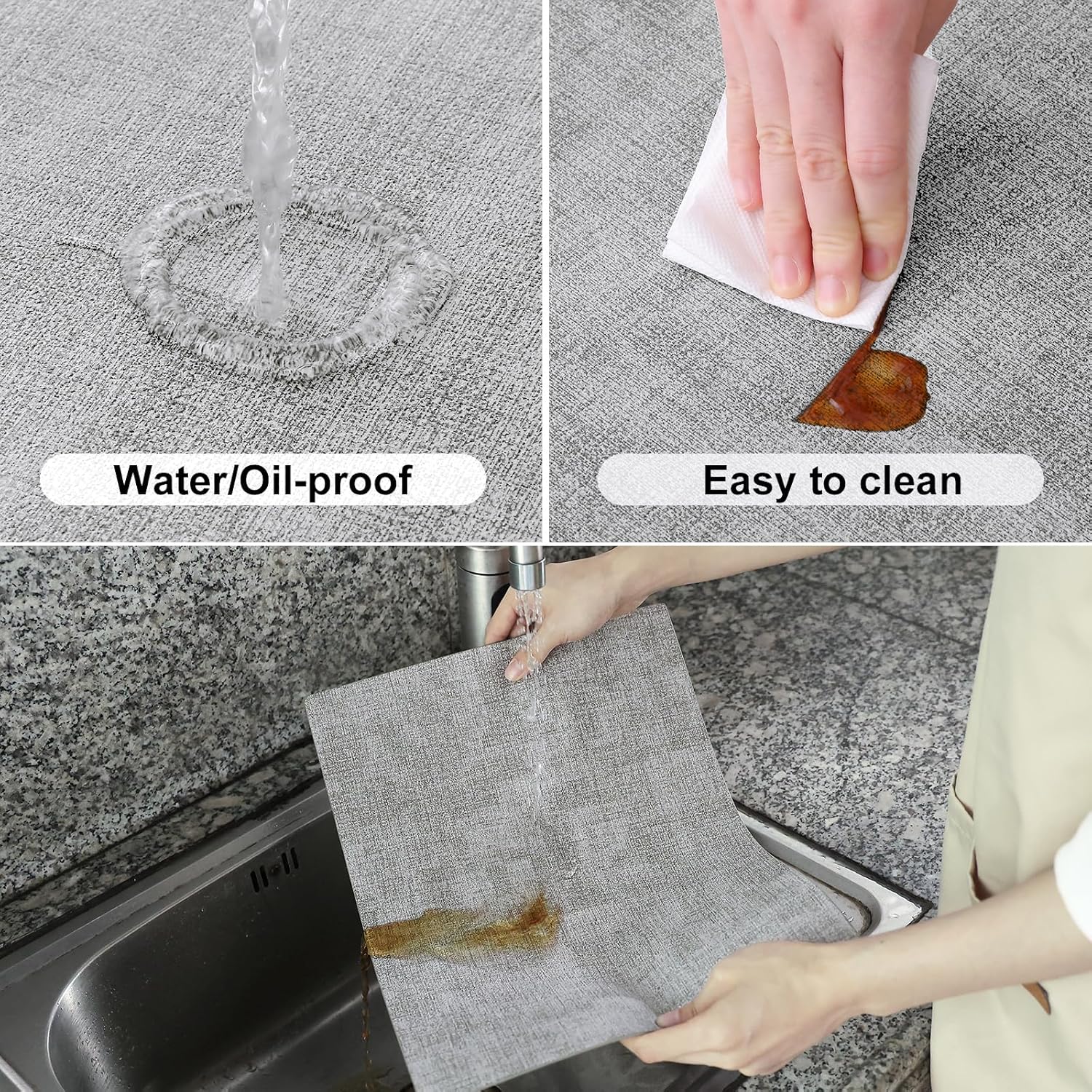 Homaxy Faux Leather Heat Resistant Placemats, 11.8" x 17" Retangle Table Mats with Diameter 13 and 3 Placemats and Coasters.93 inch — image 3
