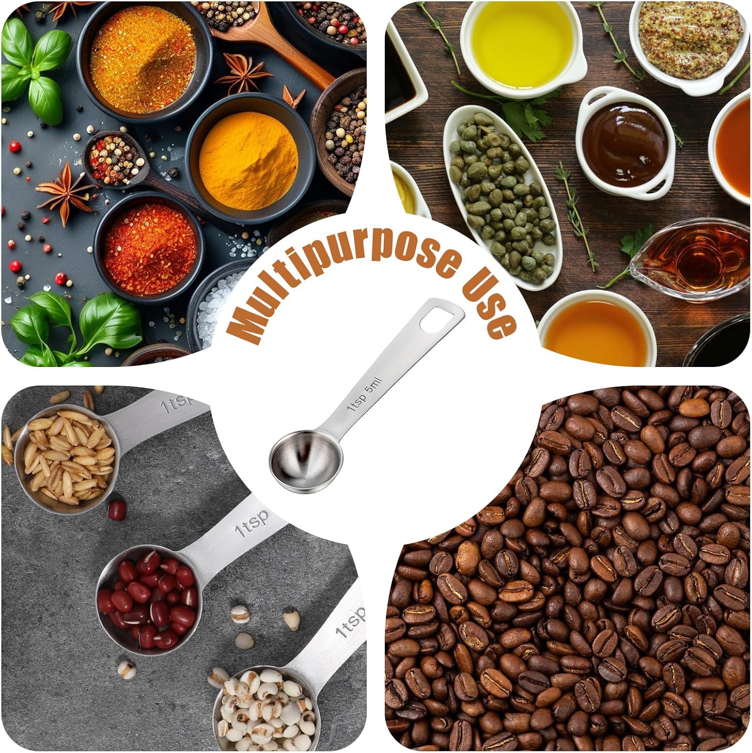 1 Teaspoon Measuring Spoons 3 Pcs Stainless Steel 5ml Small Mini Teaspoon Metal Measuring Spoons for Kitchen Cooking Kitchen CookingSpoon CoffeeSpoon — image 6