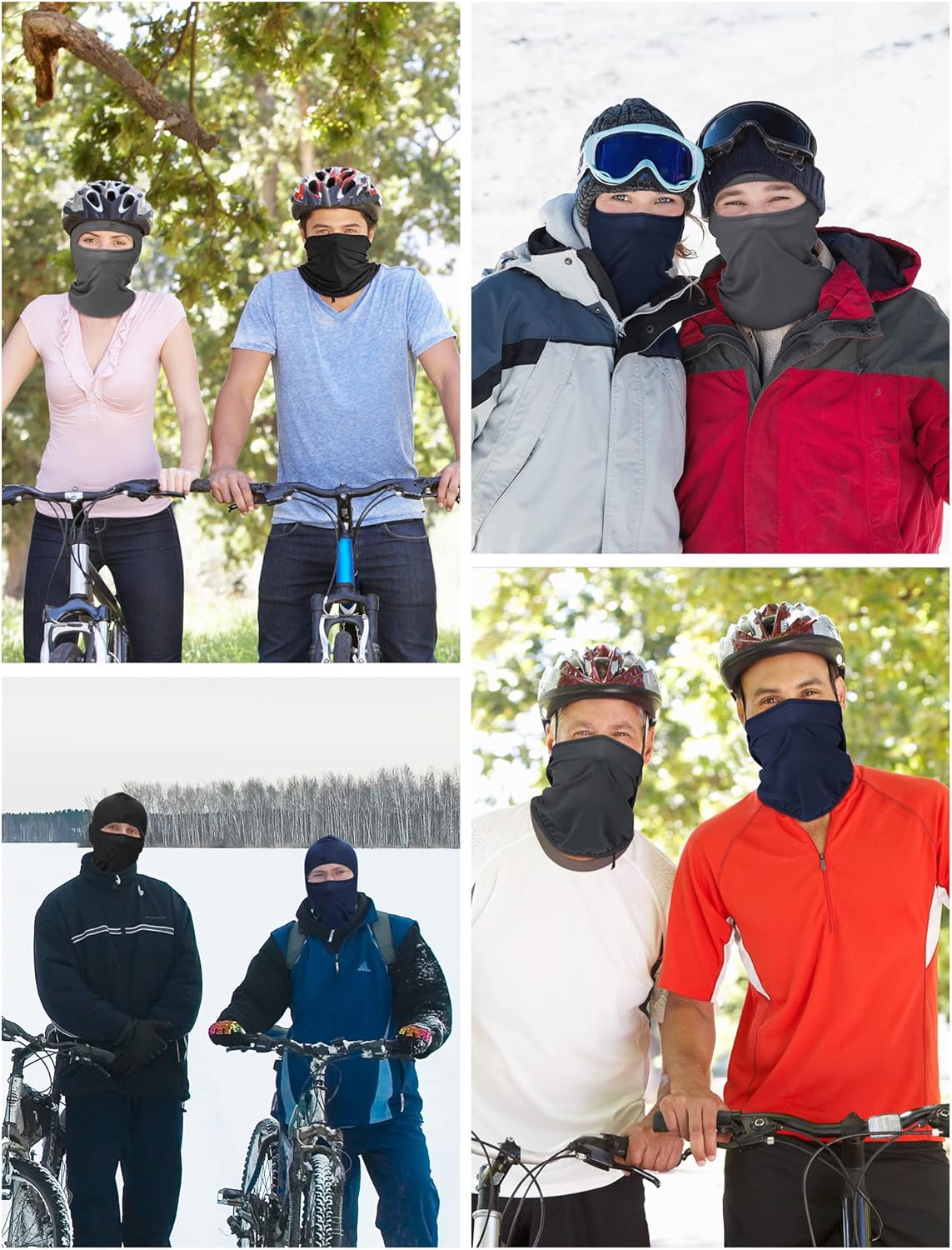 9 Pieces Balaclava Full Face Mask UV Sun Protection Face Cover Summer Cooling Neck Gaiter Breathable Windproof Hood (Black, Gray, Navy Blue), One Size — image 2