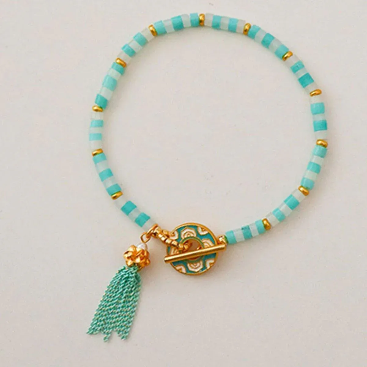 New Chinese Fashion Blue Beaded Bracelet Fringe Simple Elegant Jewelry — image 6