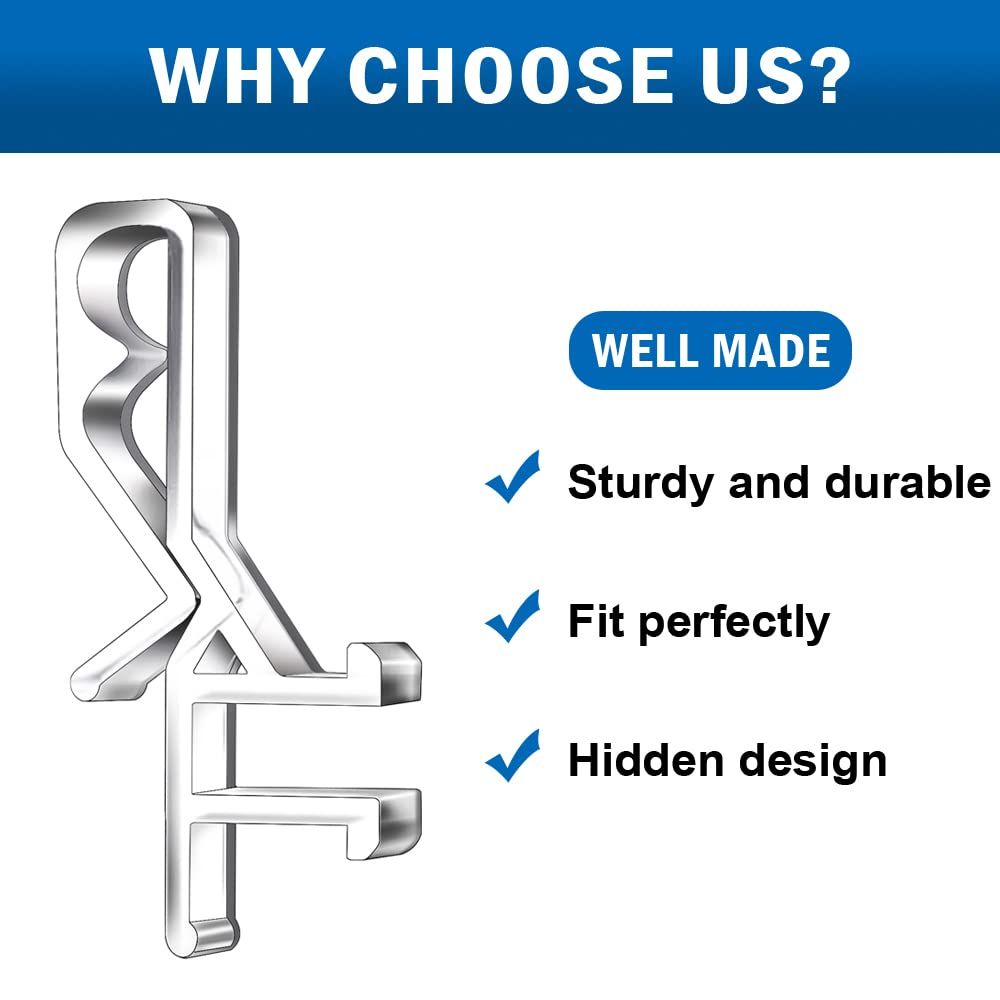 Hidden Channel Clips, 1-7/8inch Clear Plastic Clips for The with a Groove in The Back,For wood or faux wood valances (20pcs) — image 4