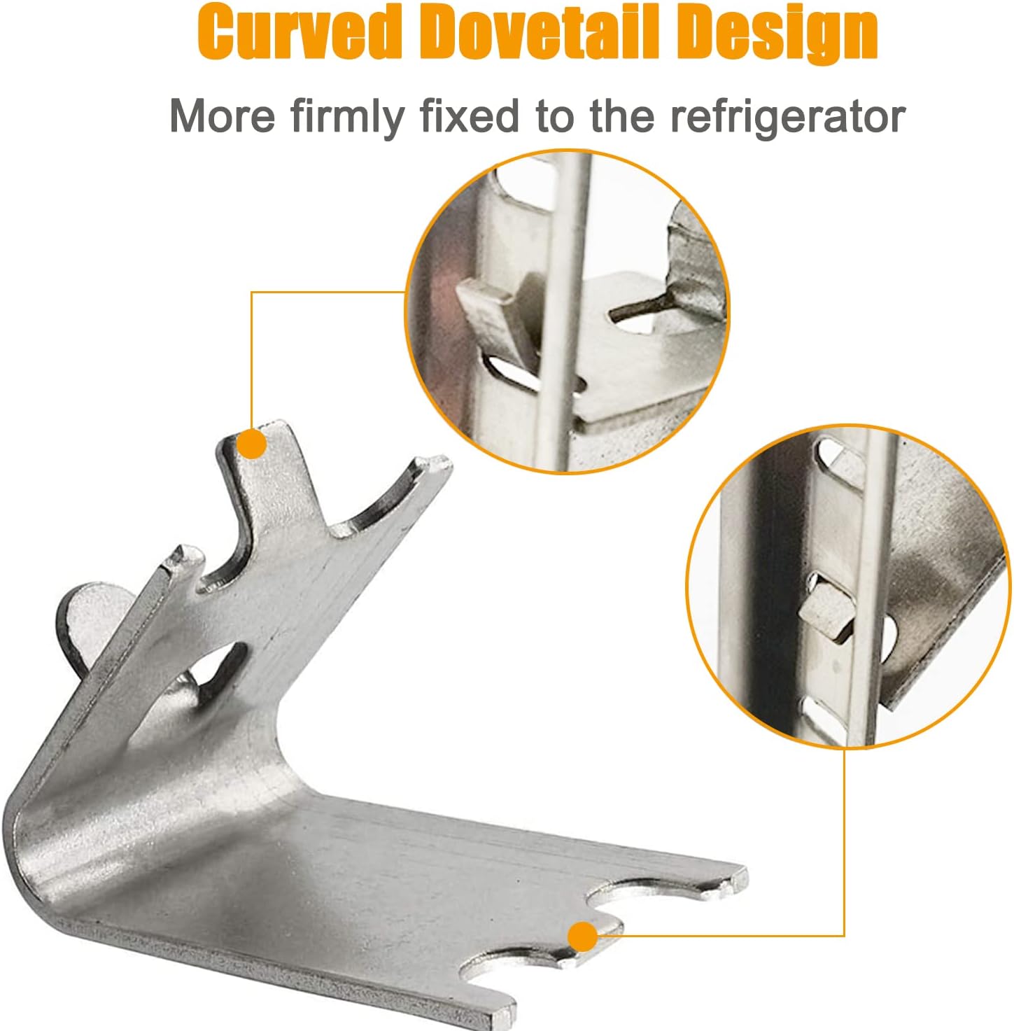 920158 Freezer Shelf Clip,Stainless Steel Shelf Clip for Refrigerator,Freezer Cooler Shelf Support,Replacement Shelf Square Buckles Clips (10) — image 5