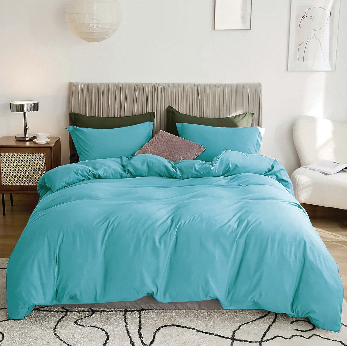 3 Piece Hotel Soft Microfiber Quilt Cover Set-2000TC Duvet/Donna Cover Set & Pillowcases -1 Quilt Cover Zipper Closure & 1 x Pillowcases-Breathable Bedding